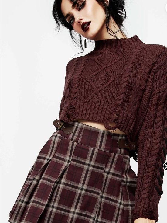 Disturbia Dresses & Skirts - Disturbia burgundy and brown skirt women’s sizes 10
